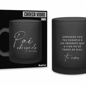 CANECA VIDRO DIAMOND 300ML - PAI OBRIGADO